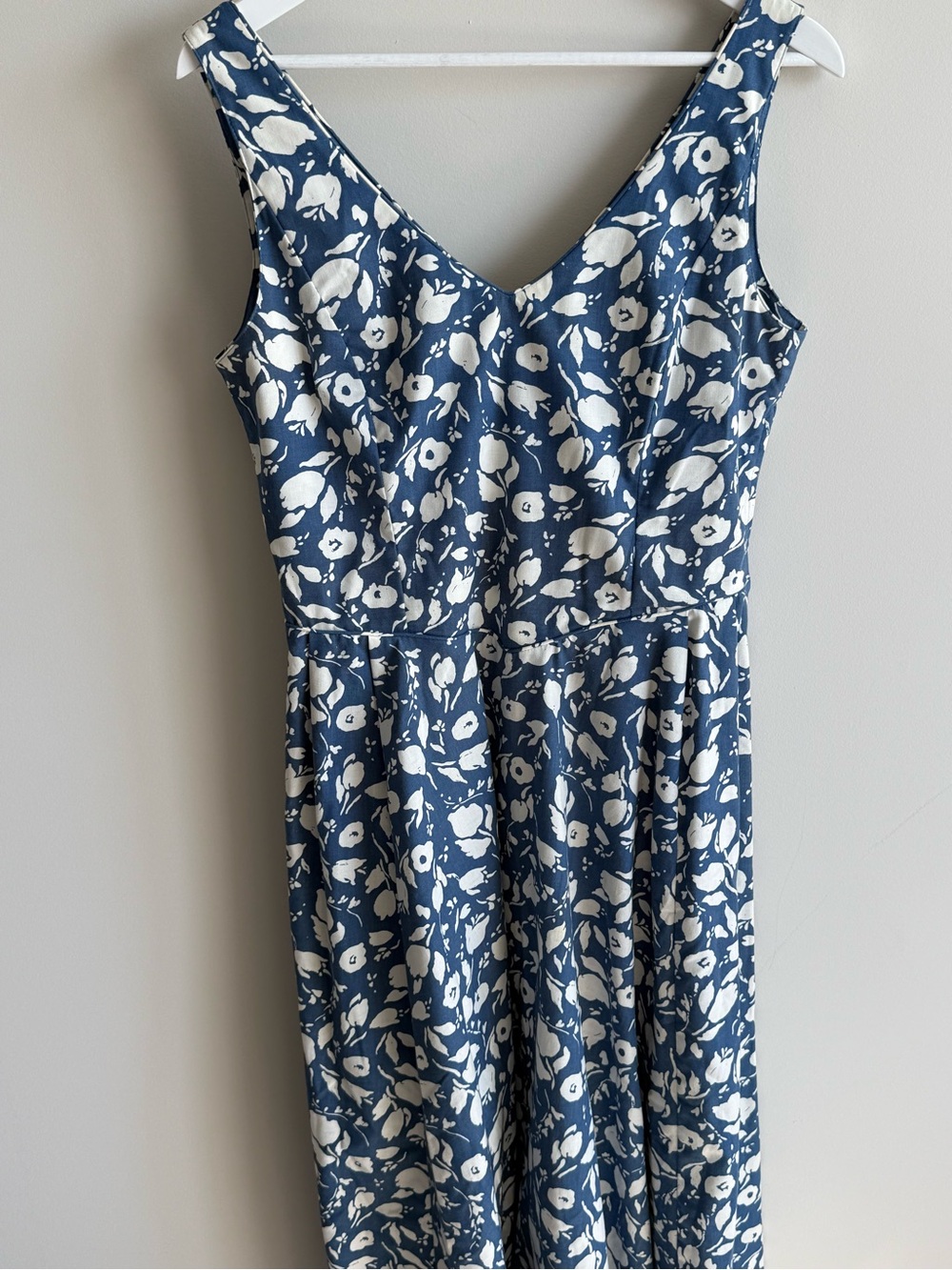 Vintage Laura Ashley blue floral 100% cotton made in Great Britain dress US 12 - Picture 6 of 9